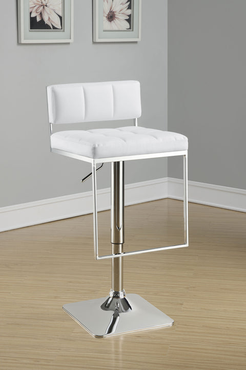 54-inch Adjustable Bar Stool Chrome and WhiteWhite