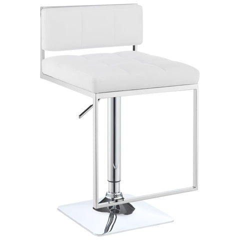 54-inch Adjustable Bar Stool Chrome and WhiteWhite