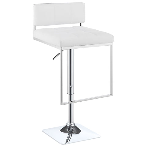 54-inch Adjustable Bar Stool Chrome and WhiteWhite