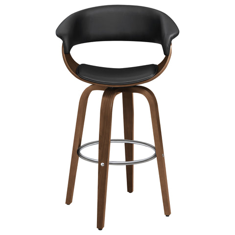 Harrington Upholstered Swivel Bar Stool Walnut and BlackBlack