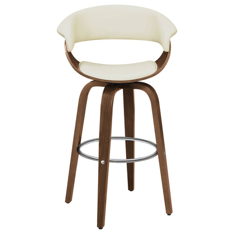 Harrington Upholstered Swivel Bar Stool Walnut and EcruEcru