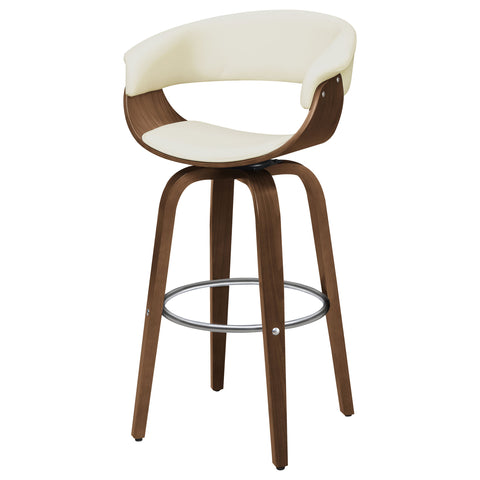 Harrington Upholstered Swivel Bar Stool Walnut and EcruEcru