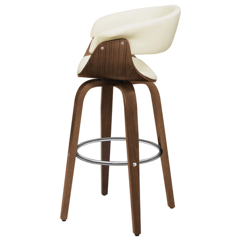 Harrington Upholstered Swivel Bar Stool Walnut and EcruEcru