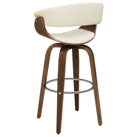 Harrington Upholstered Swivel Bar Stool Walnut and EcruEcru