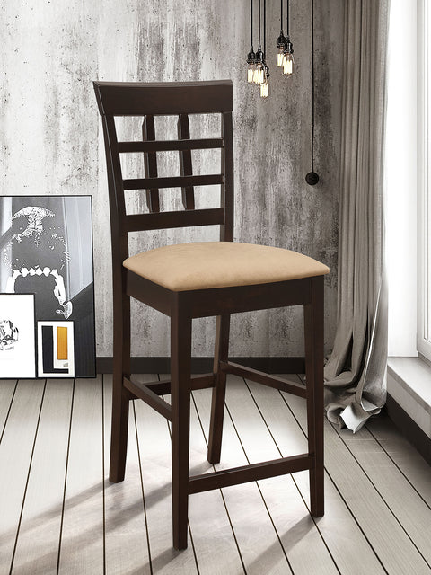Ochanko Lattice Back Counter Chair Cappuccino (Set of 2)Cappuccino