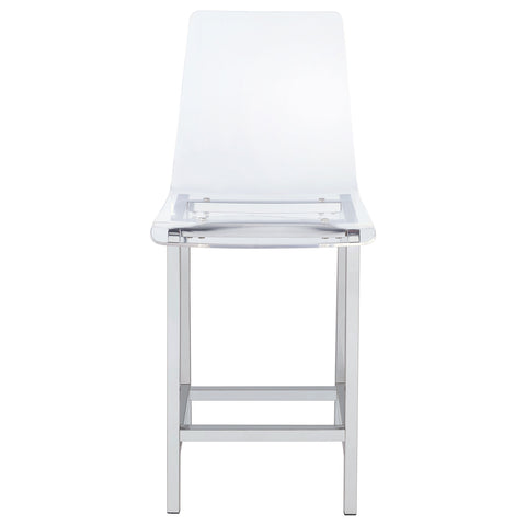 Maisel Clear Acrylic Counter Chair Chrome (Set of 2)Clear