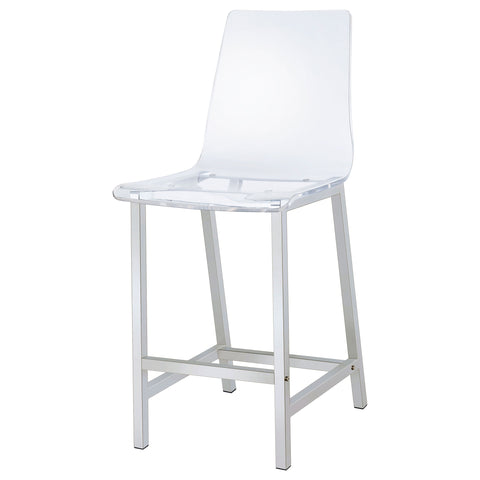 Maisel Clear Acrylic Counter Chair Chrome (Set of 2)Clear
