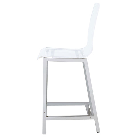 Maisel Clear Acrylic Counter Chair Chrome (Set of 2)Clear