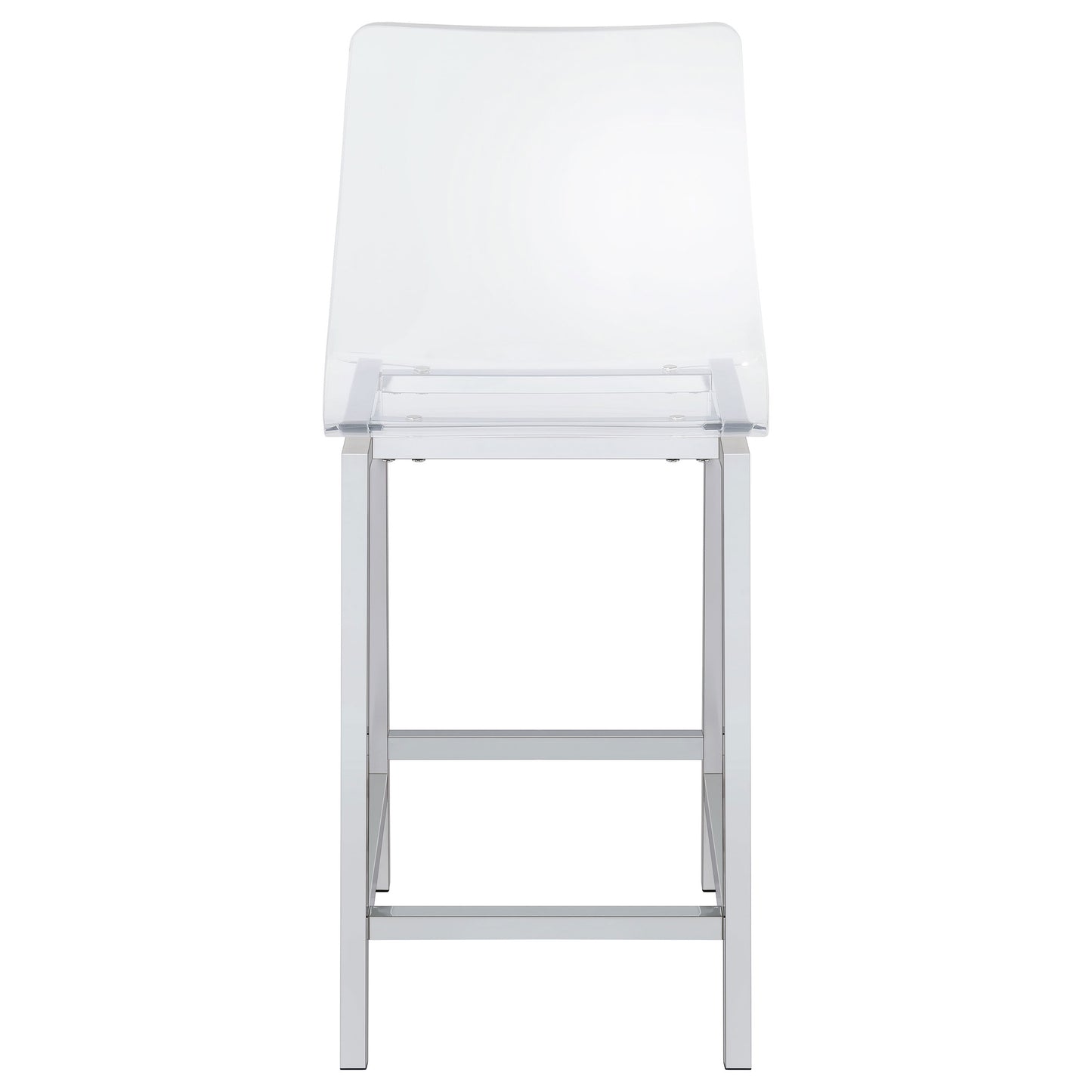 avalon chrome and clear acrylic counter height stools (set of 2)