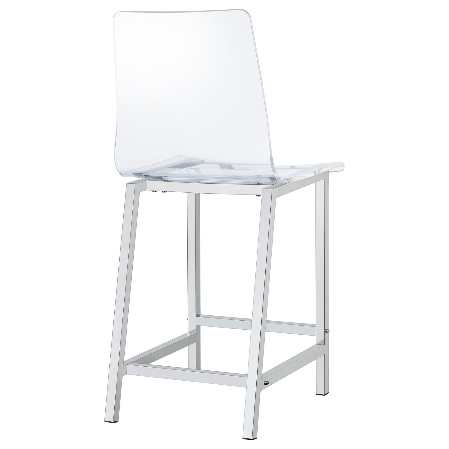 avalon chrome and clear acrylic counter height stools (set of 2)