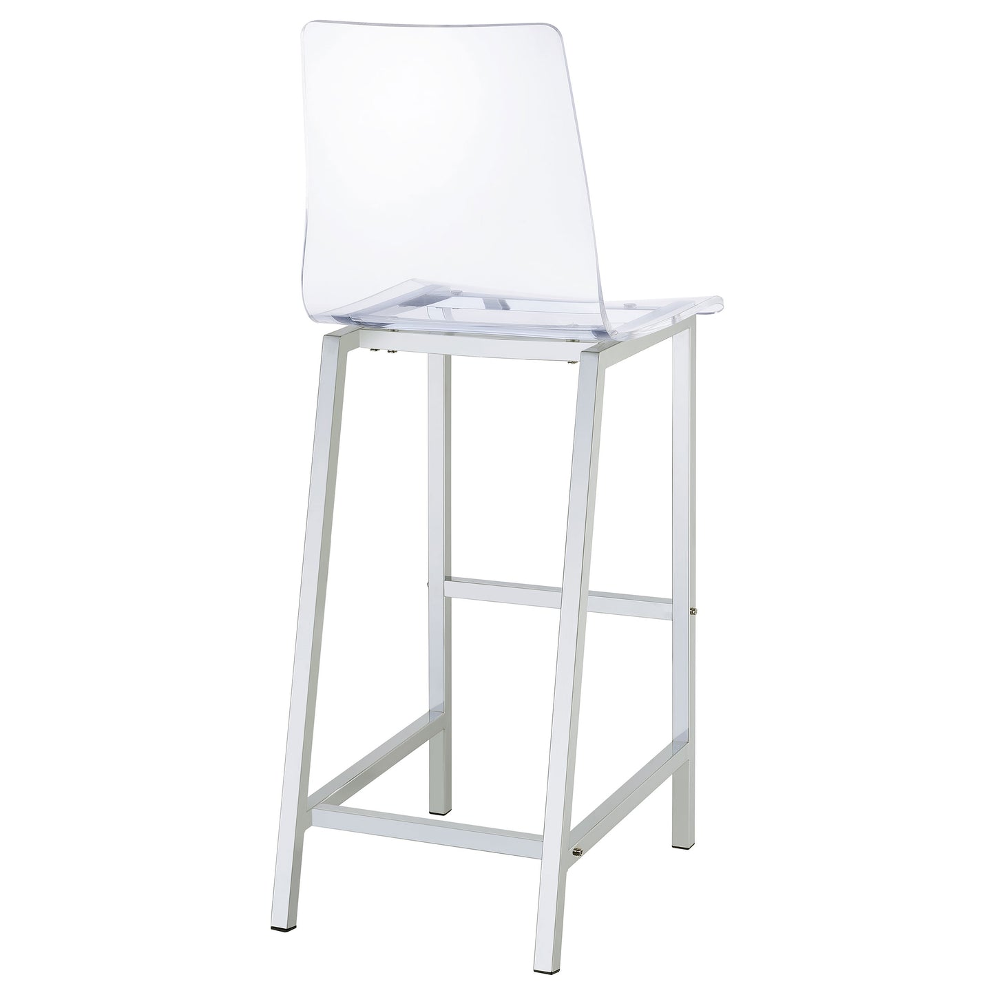 avalon chrome and clear acrylic bar stools (set of 2)