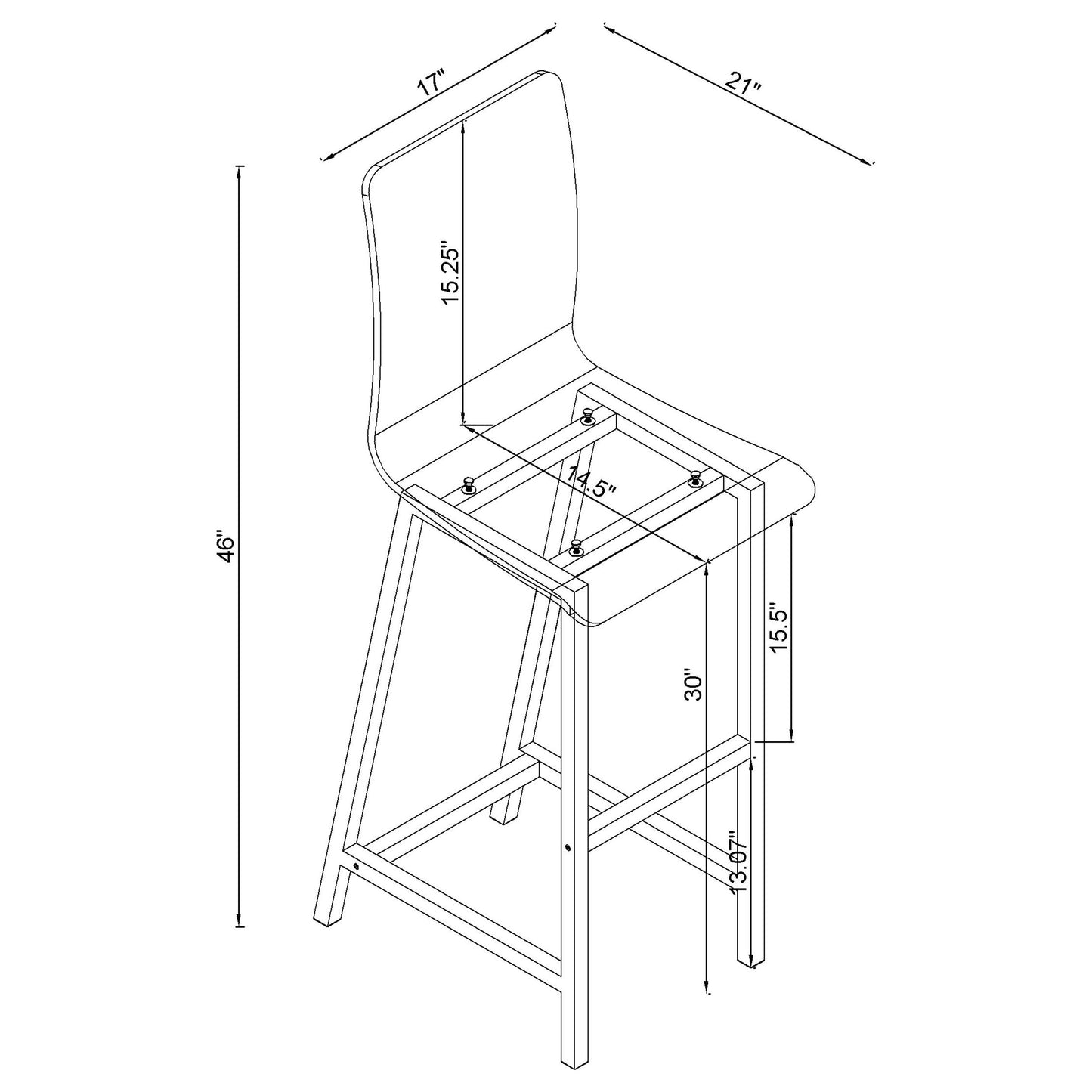 avalon chrome and clear acrylic bar stools (set of 2)