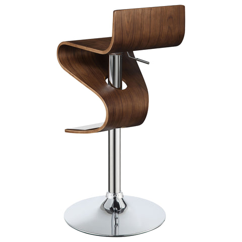 Duarto Adjustable Bar Stool Walnut and ChromeWalnut