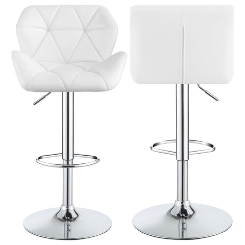 60-inch Upholstered Adjustable Bar Stool White (Set of 2)White