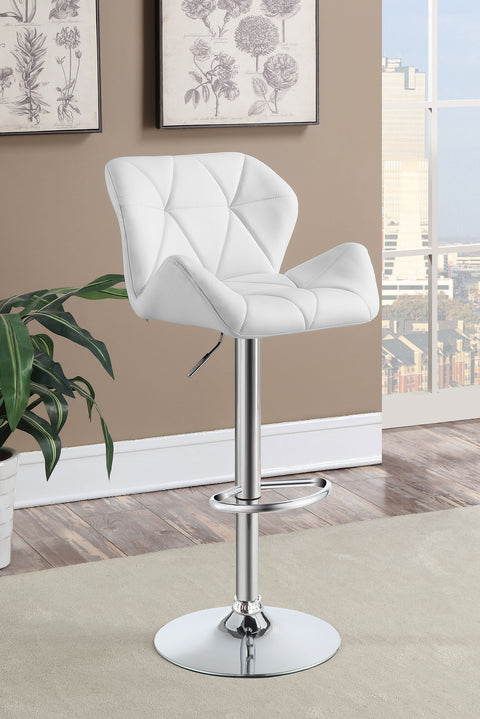 60-inch Upholstered Adjustable Bar Stool White (Set of 2)White