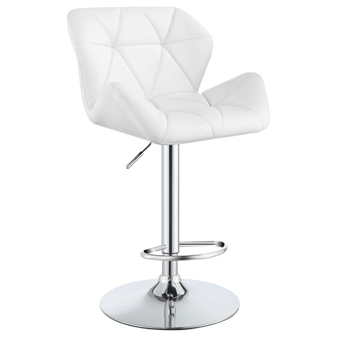 60-inch Upholstered Adjustable Bar Stool White (Set of 2)White