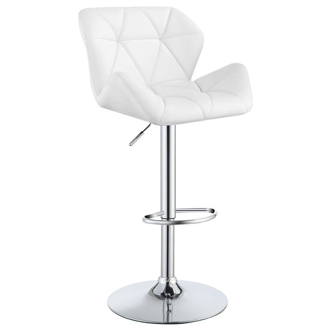 60-inch Upholstered Adjustable Bar Stool White (Set of 2)White