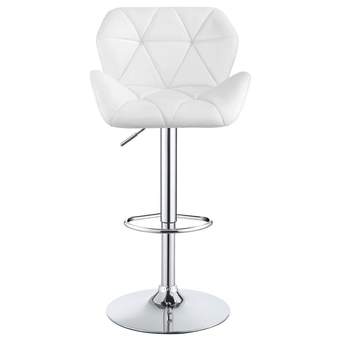 60-inch Upholstered Adjustable Bar Stool White (Set of 2)White