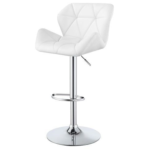 60-inch Upholstered Adjustable Bar Stool White (Set of 2)White