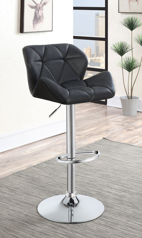 60-inch Upholstered Adjustable Bar Stool Black (Set of 2)Black