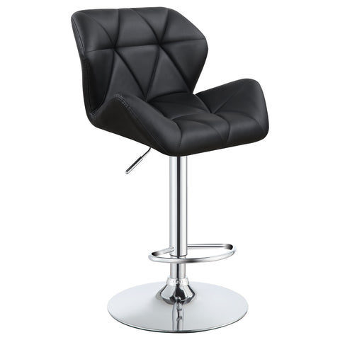 60-inch Upholstered Adjustable Bar Stool Black (Set of 2)Black