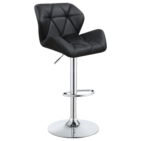 60-inch Upholstered Adjustable Bar Stool Black (Set of 2)Black