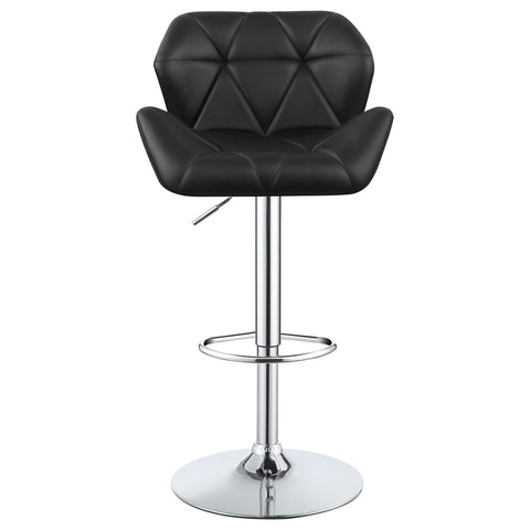 60-inch Upholstered Adjustable Bar Stool Black (Set of 2)Black