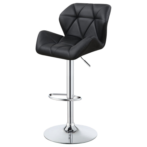 60-inch Upholstered Adjustable Bar Stool Black (Set of 2)Black