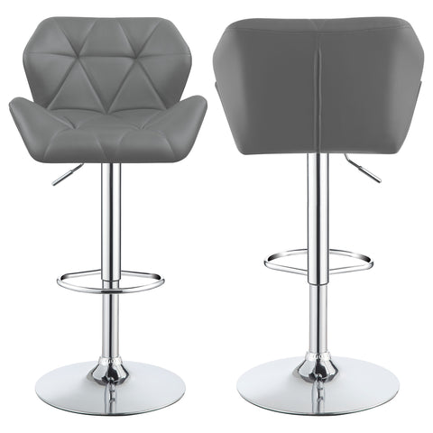 60-inch Upholstered Adjustable Bar Stool Grey (Set of 2)Grey