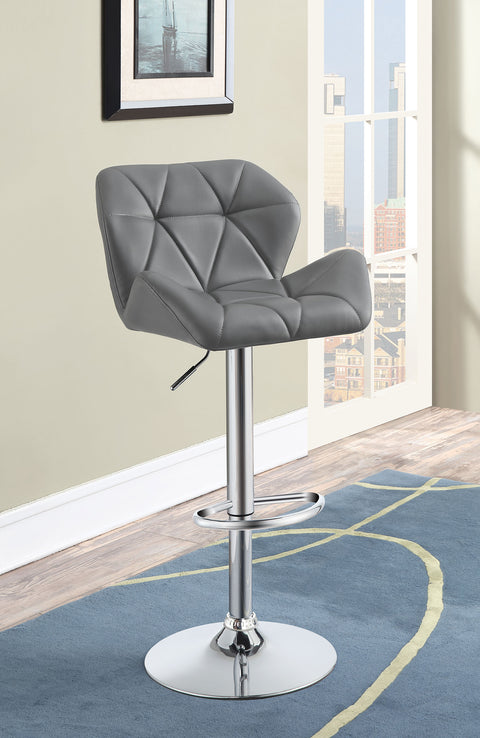 60-inch Upholstered Adjustable Bar Stool Grey (Set of 2)Grey