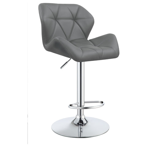 60-inch Upholstered Adjustable Bar Stool Grey (Set of 2)Grey
