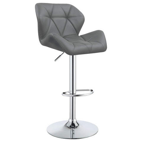 60-inch Upholstered Adjustable Bar Stool Grey (Set of 2)Grey