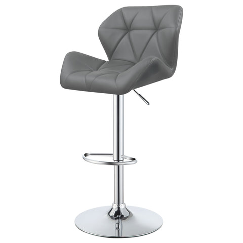60-inch Upholstered Adjustable Bar Stool Grey (Set of 2)Grey