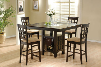 Zander 5-piece Square Counter Height Dining Set Cappuccino