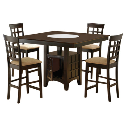 Zander 5-piece Square Counter Height Dining Set Cappuccino
