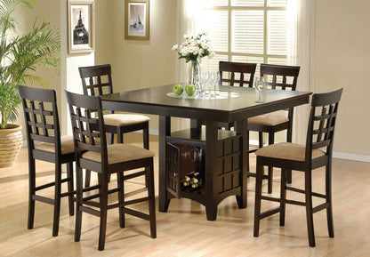 Zander 7-piece Square Counter Height Dining Set Cappuccino