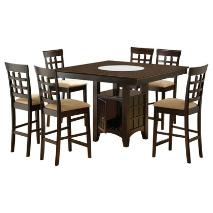 Zander 7-piece Square Counter Height Dining Set Cappuccino