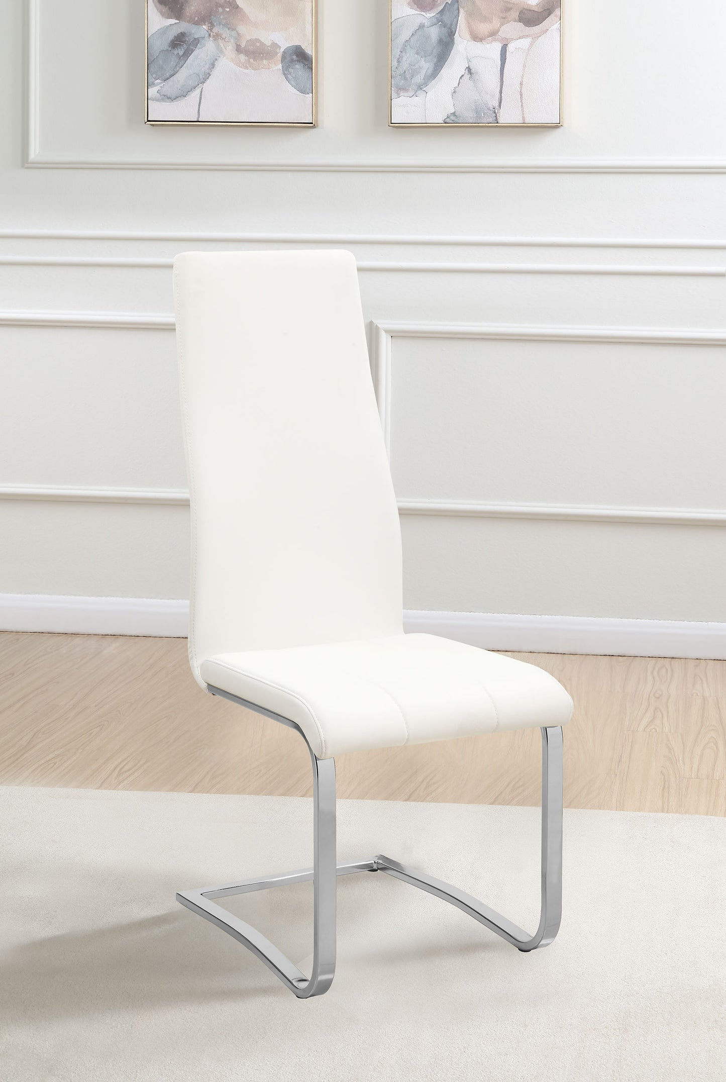 dalton upholstered dining side chair white (set of 4)