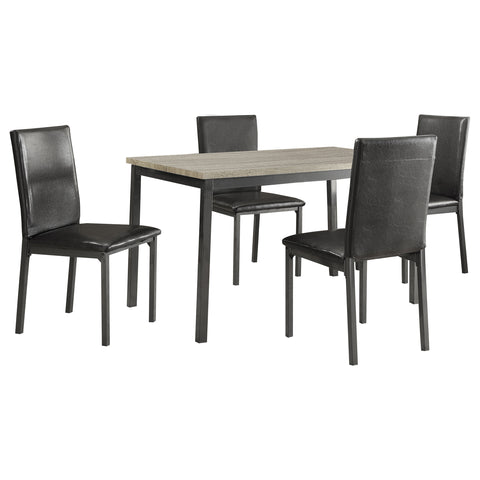 Izuku 5-piece Rectangular Dining Table Set BlackGrey