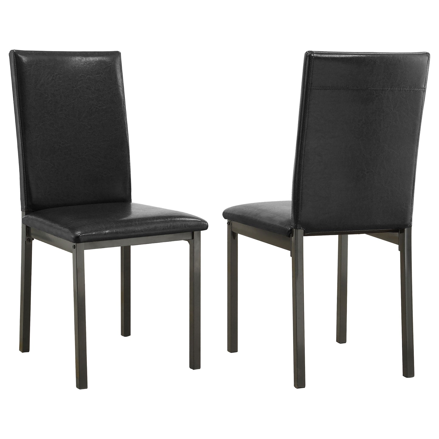 izuku upholstered dining side chair black (set of 2)dark brown