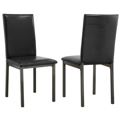 Izuku Upholstered Dining Side Chair Black (Set of 2)Dark Brown