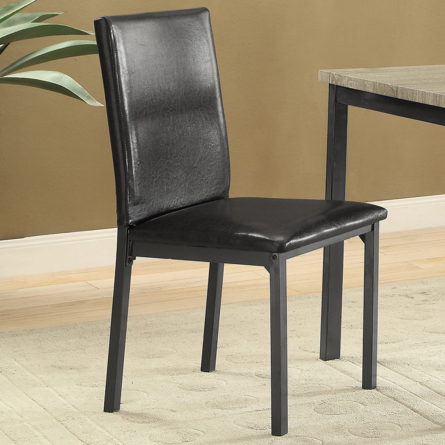 izuku upholstered dining side chair black (set of 2)dark brown