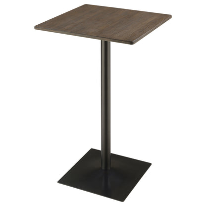 Chad 3-piece Square Bar Table Set Dark Elm and Black