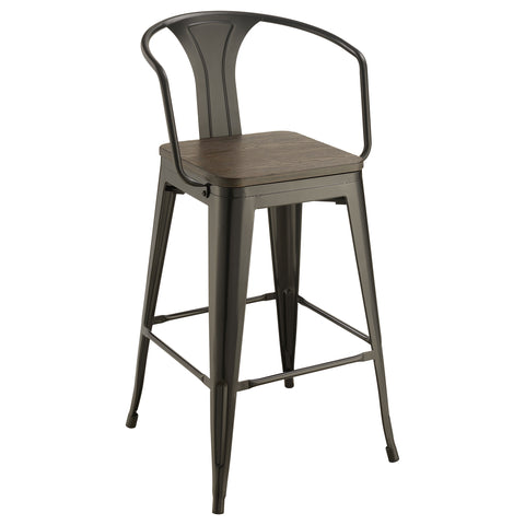 Chad 3-piece Square Bar Table Set Dark Elm and Black