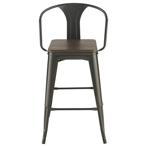 Chad 3-piece Square Bar Table Set Dark Elm and Black