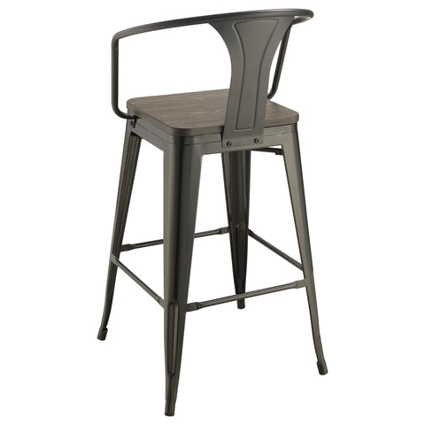 Chad 3-piece Square Bar Table Set Dark Elm and Black