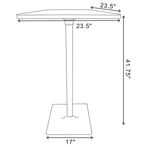 Chad 3-piece Square Bar Table Set Dark Elm and Black
