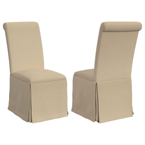 Crestmont Upholstered Skirted Dining Chair Light Khaki (Set of 2)Light Khaki