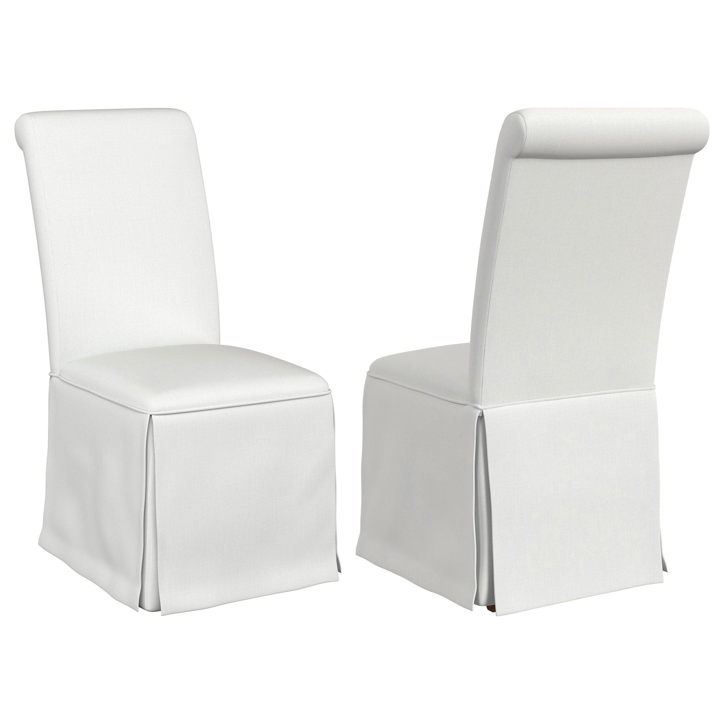 crestmont upholstered skirted dining chair white (set of 2)white