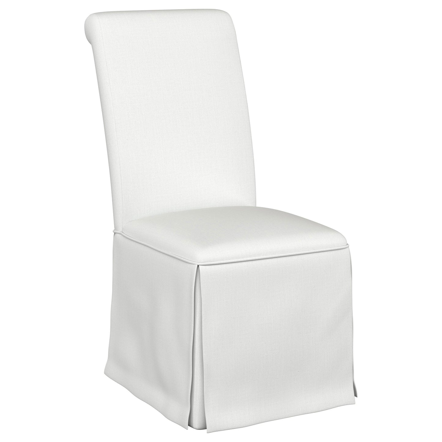 hobson upholstered skirted dining chair white (set of 2)